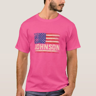 Camiseta Johnson Apellido Shirt Johnson Nombre Bandera Amer