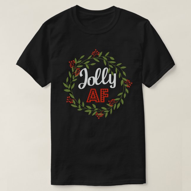 Camiseta Jolly Af fiesta navideña de Navidades de humor par (Diseño del anverso)