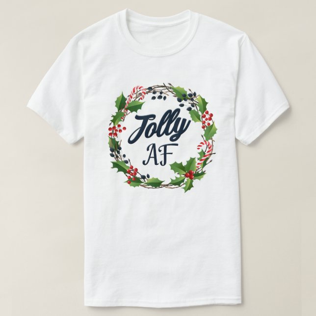 Camiseta Jolly Af fiesta navideña de Navidades de humor par (Diseño del anverso)