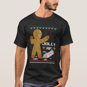 Camiseta Jolly Af Gingerbread Man Body Builder Fea Christin