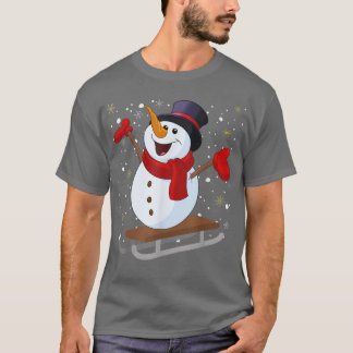 Camiseta Jolly Navidades Snowman durmiendo en el invierno d