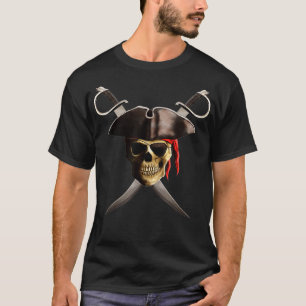 Camiseta Jolly Roger Pirate Calavera Y Espada Bandera Pirat