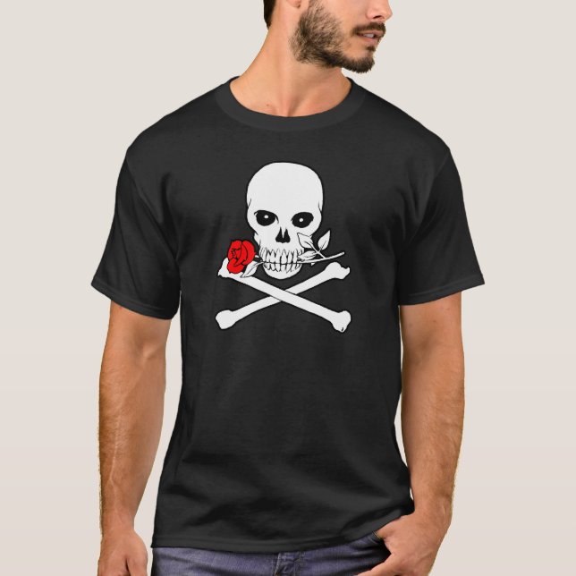 Camiseta Jolly Roger (Rosa)Camiseta oscura (Anverso)