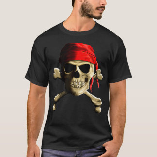 Camiseta Jolly Roger Skull  Crossbones  Pirate Flag Shirt 