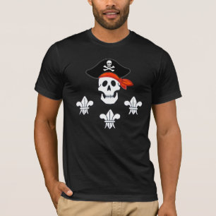 CAMISETA JOLLY ROGER SKULL, PIRATE GORRA Y TRES LILIES