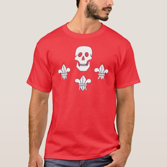 CAMISETA JOLLY ROGER SKULL Y LA BANDERA DE TRES LILIES (Anverso)