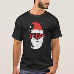Camiseta Jolly Santa Hat Beard Af Snowflakes Merry Christma
