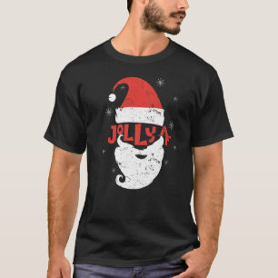 Camiseta Jolly Santa Hat Beard Af Snowflakes Merry Christma