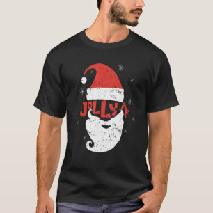 Camiseta Jolly Santa Hat Beard Af Snowflakes Merry Christma