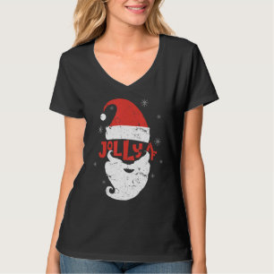 Camiseta Jolly Santa Hat Beard Af Snowflakes Merry Christma