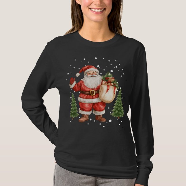 Camiseta Jolly Santa with Gift Bag (Anverso)