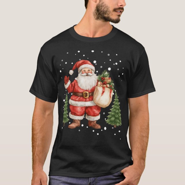 Camiseta Jolly Santa with Gift Bag (Anverso)