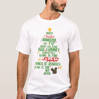 Camiseta Jolmost Bunch of A-hole Christmas Tree TShirt