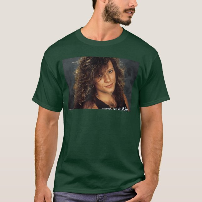 Camiseta Jon Bon Jovi Rock Singer Portrait by Michael Grecc (Anverso)