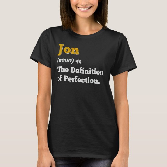 Camiseta Jon Gift Name Personalized Birthday Name Definitis (Anverso)