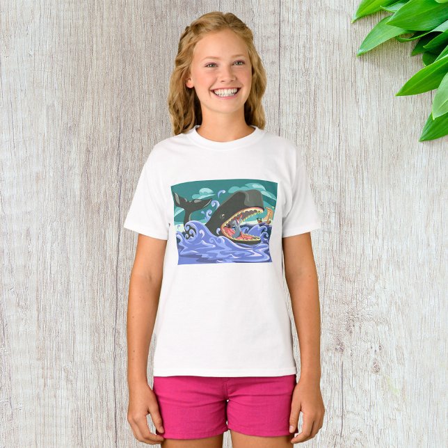 Camiseta Jonás bíblico y la escena del océano ballena (Subido por el creador)