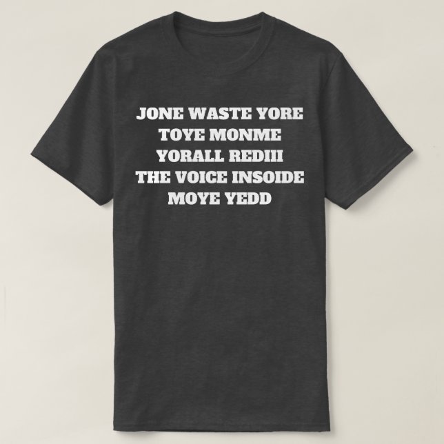 Camiseta Jone residuo yore toye monme yorall rediii la voz (Diseño del anverso)