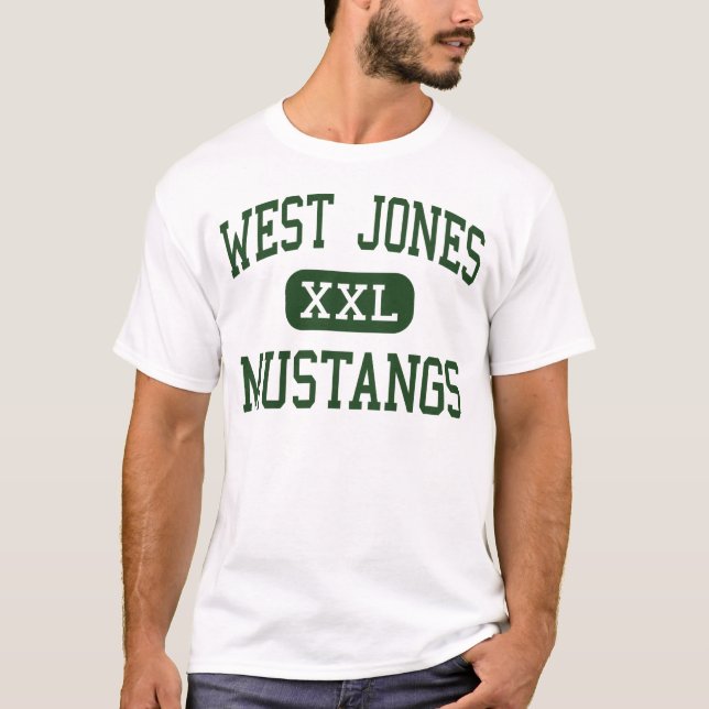 Camiseta Jones del oeste - mustangos - alto - laurel (Anverso)