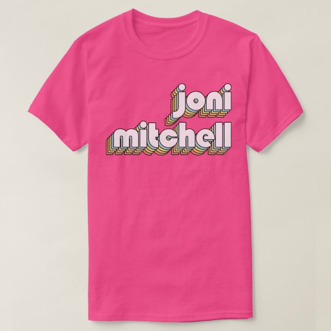 Camiseta Joni Mitchell Retro Estilo de tipografía arcoiris  (Diseño del anverso)