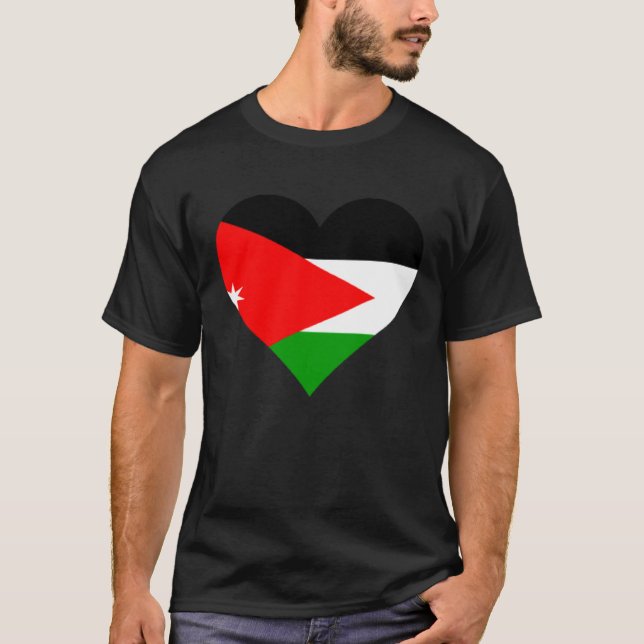 Camiseta Jordan Flag Heart Jordan Gifts Love Jordan (Anverso)