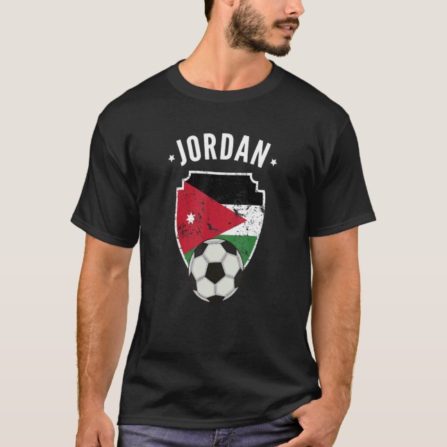 Camiseta Jordania Fútbol Bandera Jordana Fútbol Orgullo Jor (Anverso)