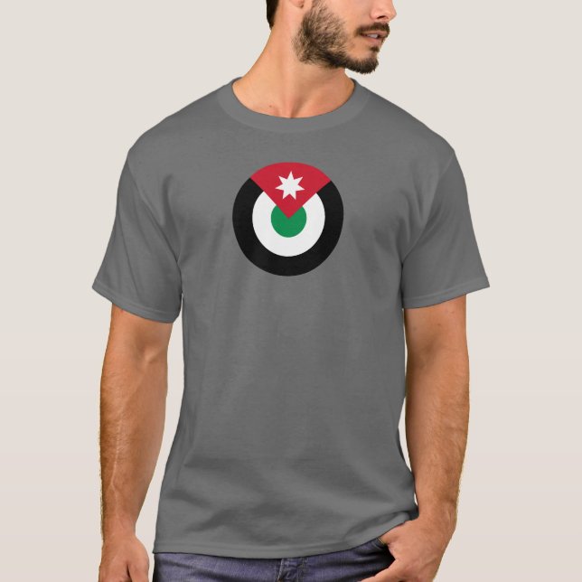 Camiseta Jordania redondeo símbolo de la bandera del país e (Anverso)