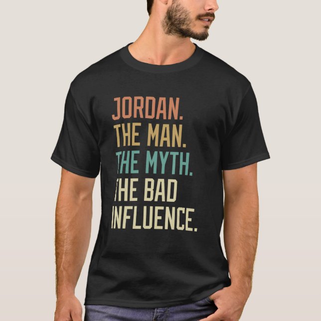 Camiseta Jordania Retro El Hombre El Mito La Influencia Mal (Anverso)