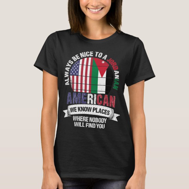 Camiseta Jordanos americanos saben Lugares País Bandera Jor (Anverso)