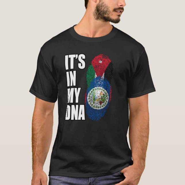 Camiseta Jordanos Y Belice Mezclan Bandera Del Patrimonio D (Anverso)
