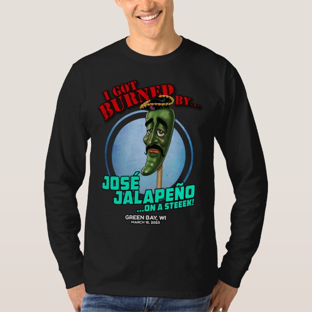 Camiseta Jose Jalapeno On A Stick Green Bay WI 2023 (Anverso)