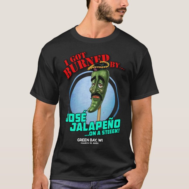 Camiseta Jose Jalapeno On A Stick Green Bay WI 2023 (Anverso)