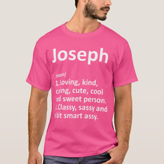 Camiseta JOSEPH Definition Personalized Name Funny Birthday (Anverso)