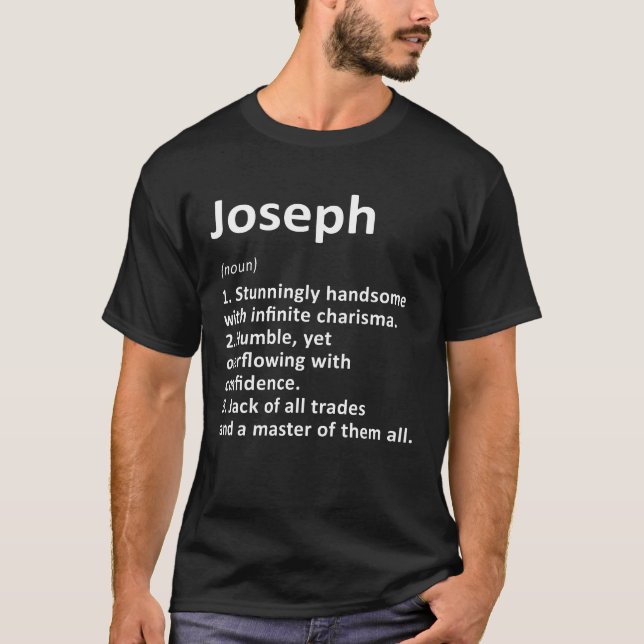 Camiseta Joseph Definition Personalized Name Funny Cumpleañ (Anverso)