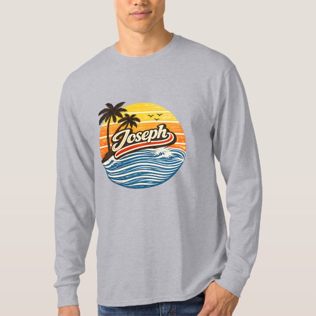 Camiseta Joseph Retro Sunset Name Design (Anverso)