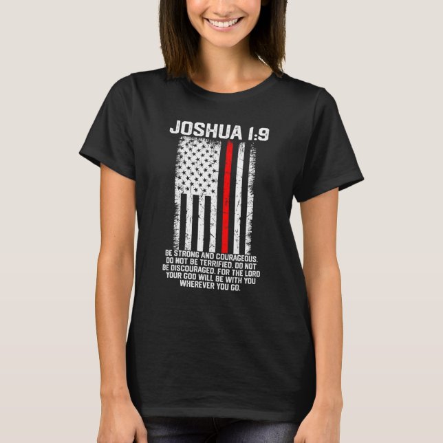 Camiseta Joshua 19 American US Flag Firefighter Cross Chris (Anverso)