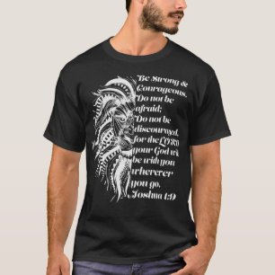Camiseta Joshua 19, león cristiano, sé valiente bíblico