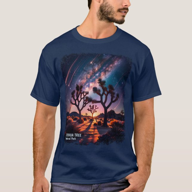 Camiseta Joshua Tree National Park Milky Way Meteor Shower (Anverso)