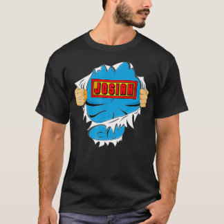Camiseta Josiah Nombre Superhéroe para chicos llamado Josia
