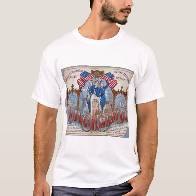 Camiseta Joven América Clipper barco a vela (Anverso)