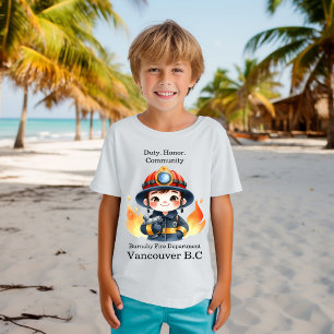 Camiseta Joven bombero alegre listo para luchar