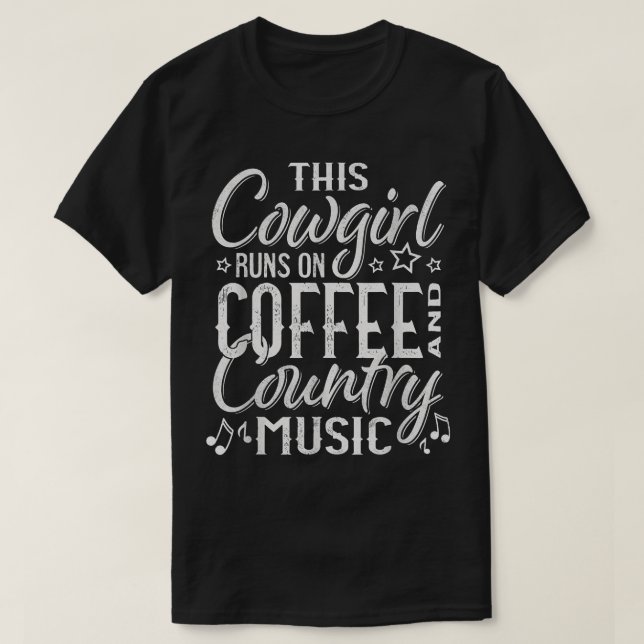 Camiseta Joven canta en café y música country (Diseño del anverso)