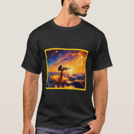 Camiseta Joven Chica asiático jugando a la escena surrealis