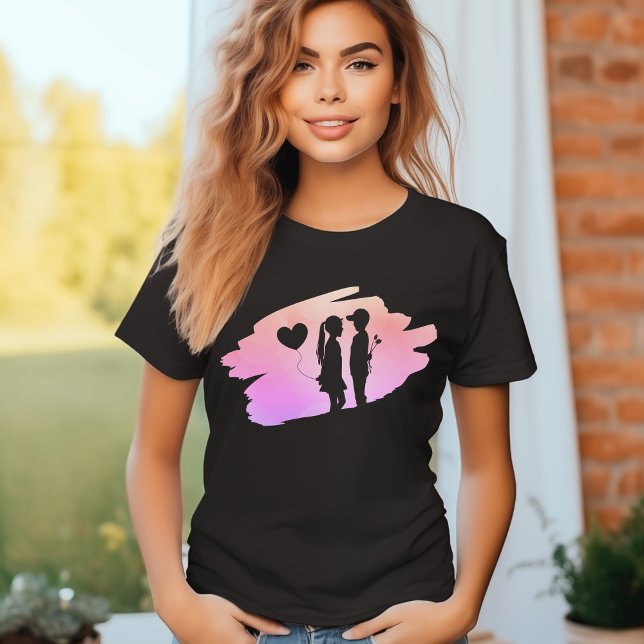 Camiseta Joven Chica De Amor Y Muchacho Silhouette T-Shirt (Subido por el creador)