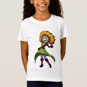 Camiseta joven Chica de flores   Arte IA
