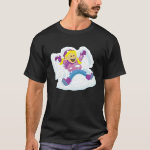 Camiseta Joven Chica haciendo invierno a los ángeles de nie