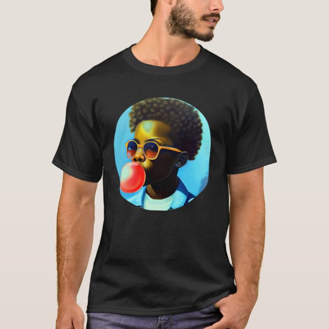 Camiseta Joven chico negro joy burbuja gum divertido melani (Anverso)