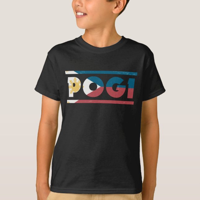 Camiseta Joven cómico orgulloso de Pinoy bandera filipina (Anverso)