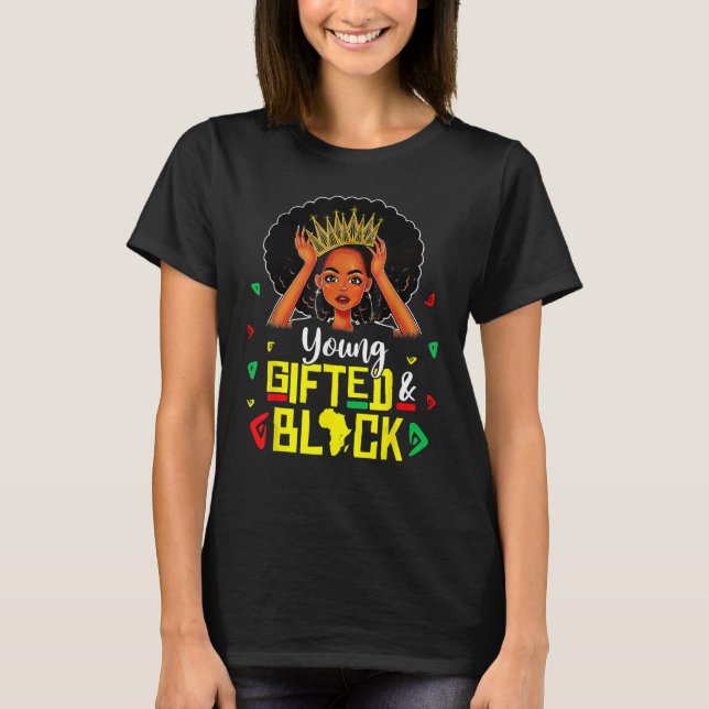 Camiseta Joven Gifted E Historia Negra 2023 Reina Melanin (Anverso)