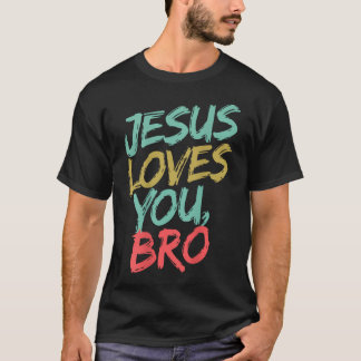 Camiseta Joven Jesús Te Ama Hermano Chistoso Cristiano Chic