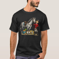 Joven Jinete Lindo Con Arte De Caballo Gris Pío